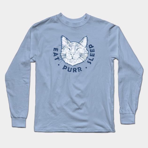 EAT PURR SLEEP Cat Long Sleeve T-Shirt by meownarchy